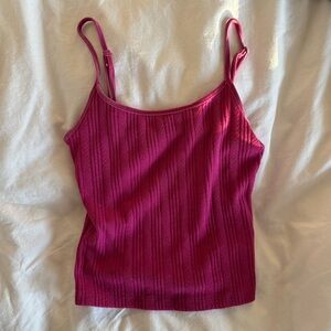 Pink Ribbed Tank Top